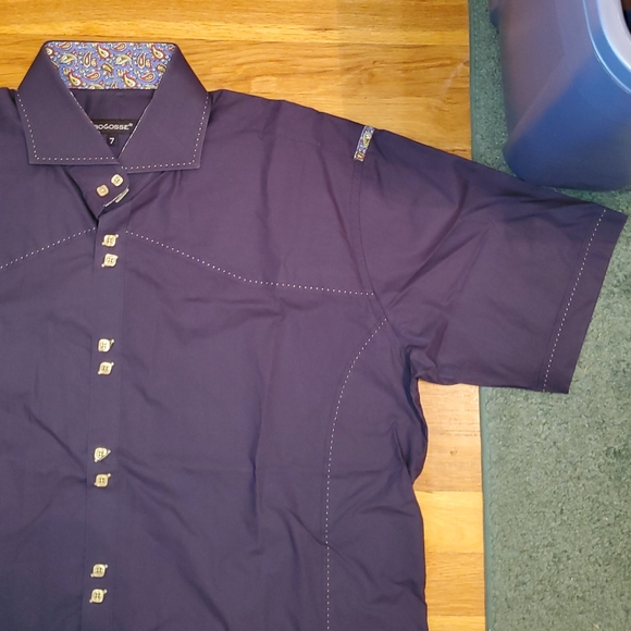 Bogosse Men's Short Sleeve Button Down Dress Shirt - Picture 5 of 6